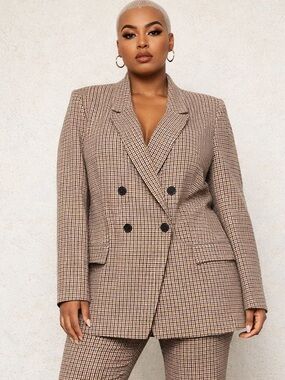 Banana Republic Double-Breasted Plaid Blazer NWT